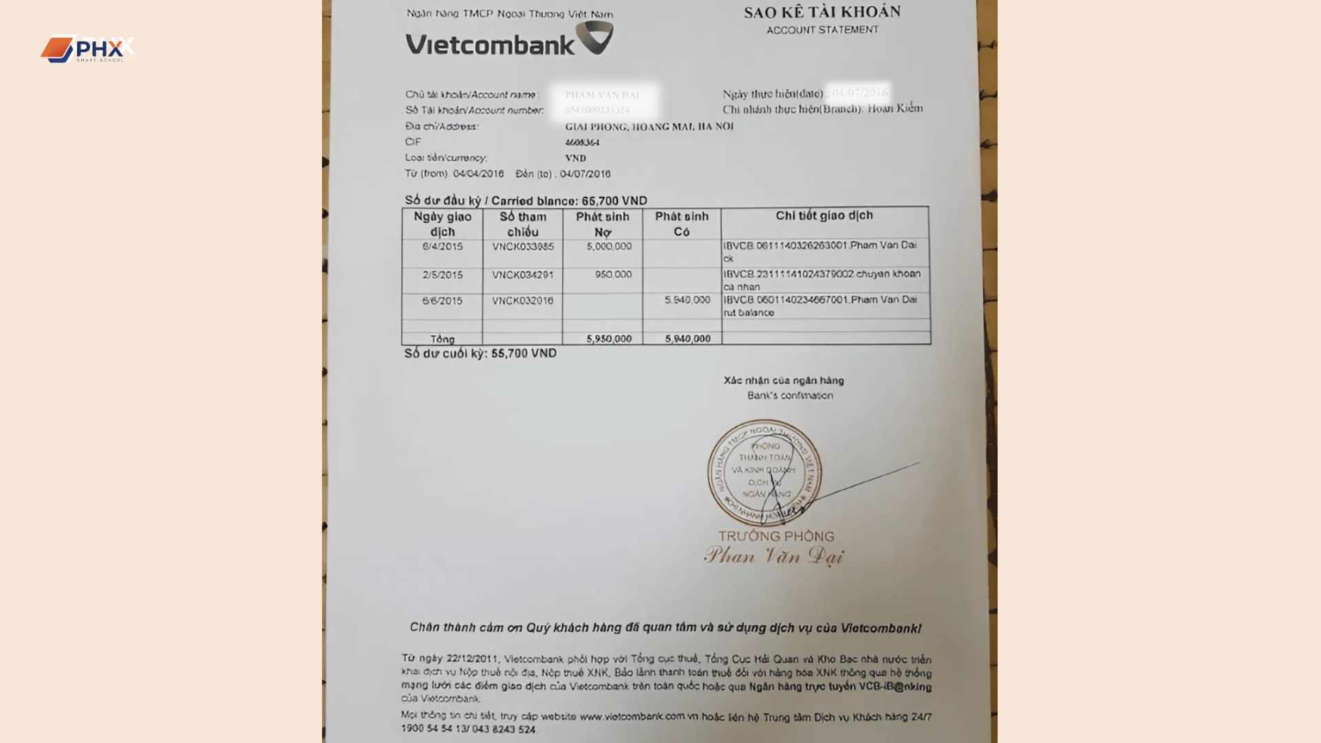chứng từ thanh toán không dùng tiền mặt