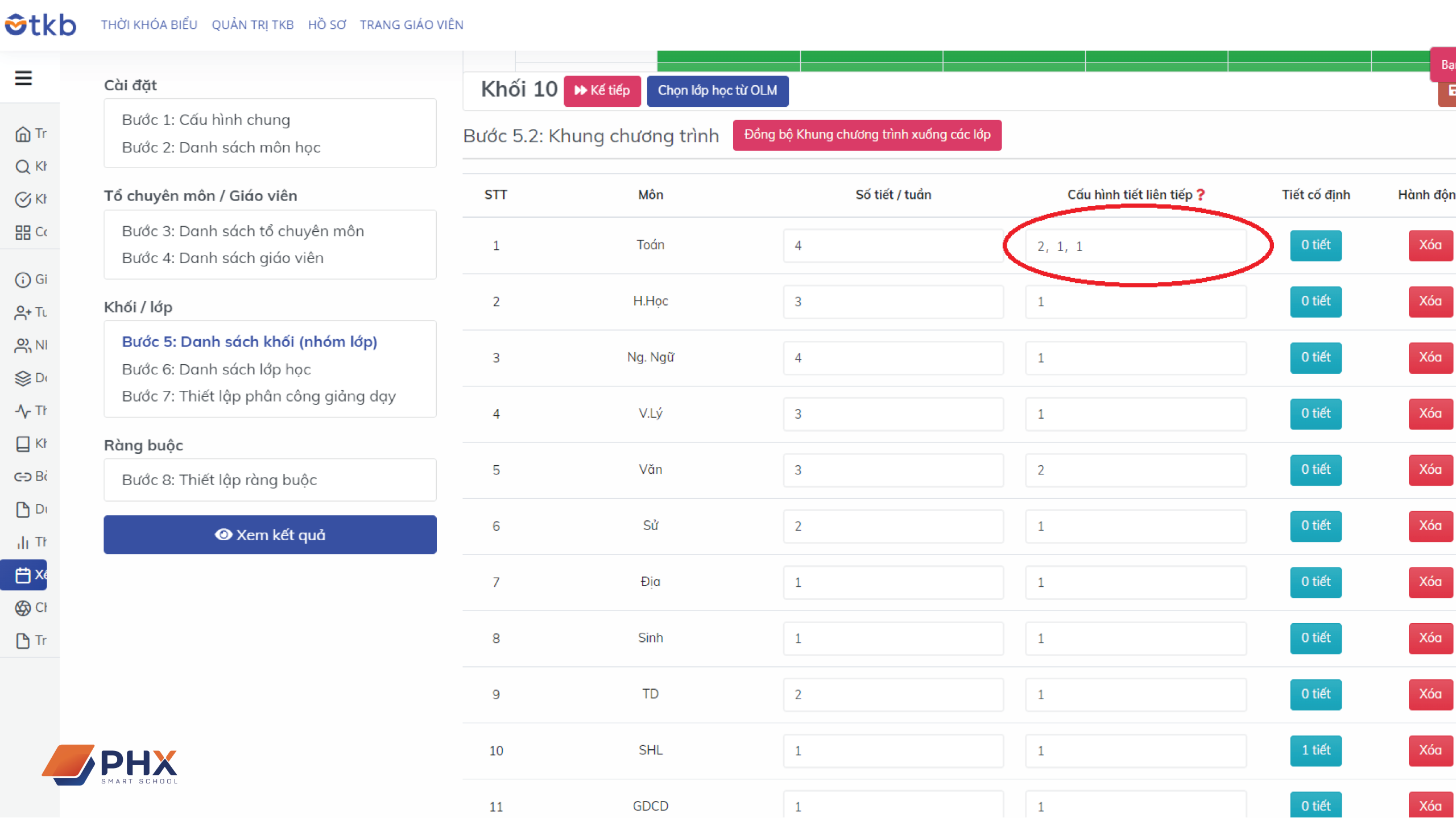 Thời khóa biểu online